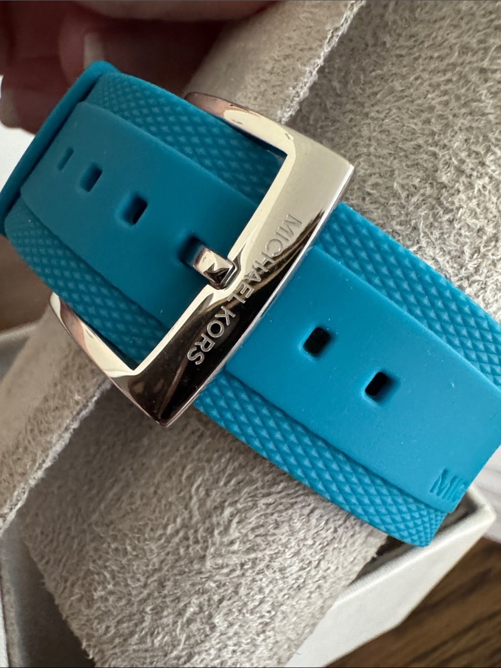 Michael Kors Hadyn Turquoise & White Crystal-Trim Chronograph Watch - Picture 2 of 6